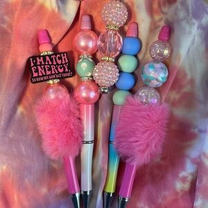 Colorful Beaded Pens and Keychains